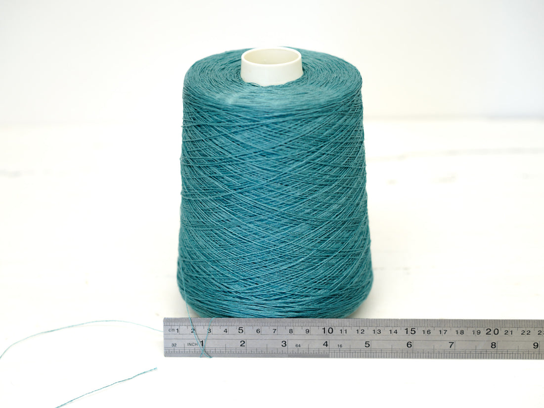 Mint blue Linen Yarn: Baltic Flax, Lace Knitting, Crochet (100g/1000m in Cone)