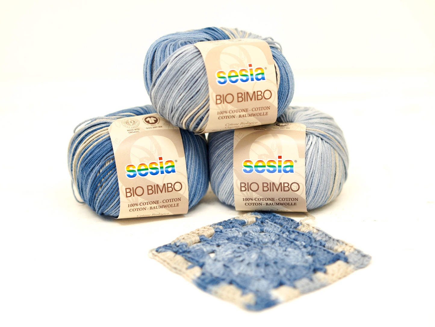 Denim blue SESIA Bio Bimbo Cotton Yarn - 100% Cotton - 50g / 180m