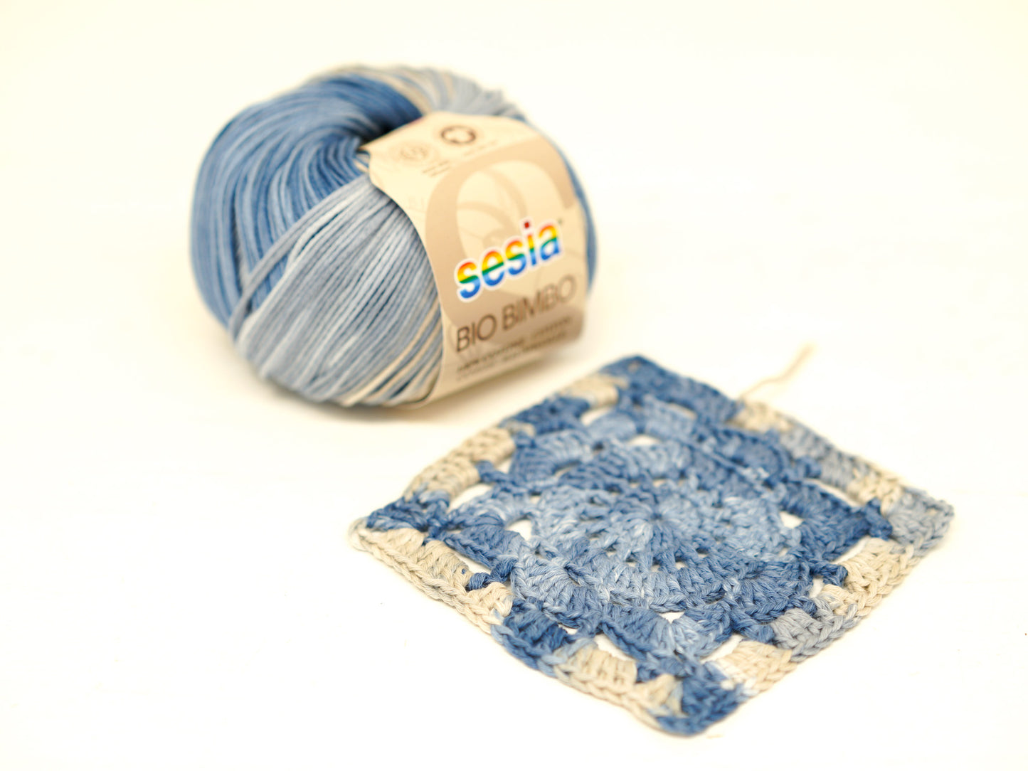 Denim blue SESIA Bio Bimbo Cotton Yarn - 100% Cotton - 50g / 180m