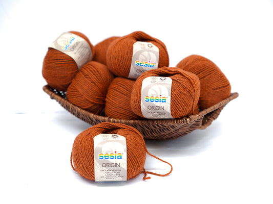 Rusty orange SESIA Origin – 70% Virgin Wool Alpaca blend, 50g / 112m