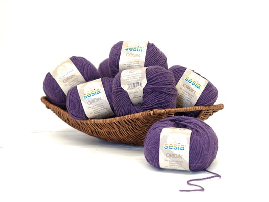 Purple SESIA Origin – 70% Virgin Wool Alpaca blend, 50g / 112m