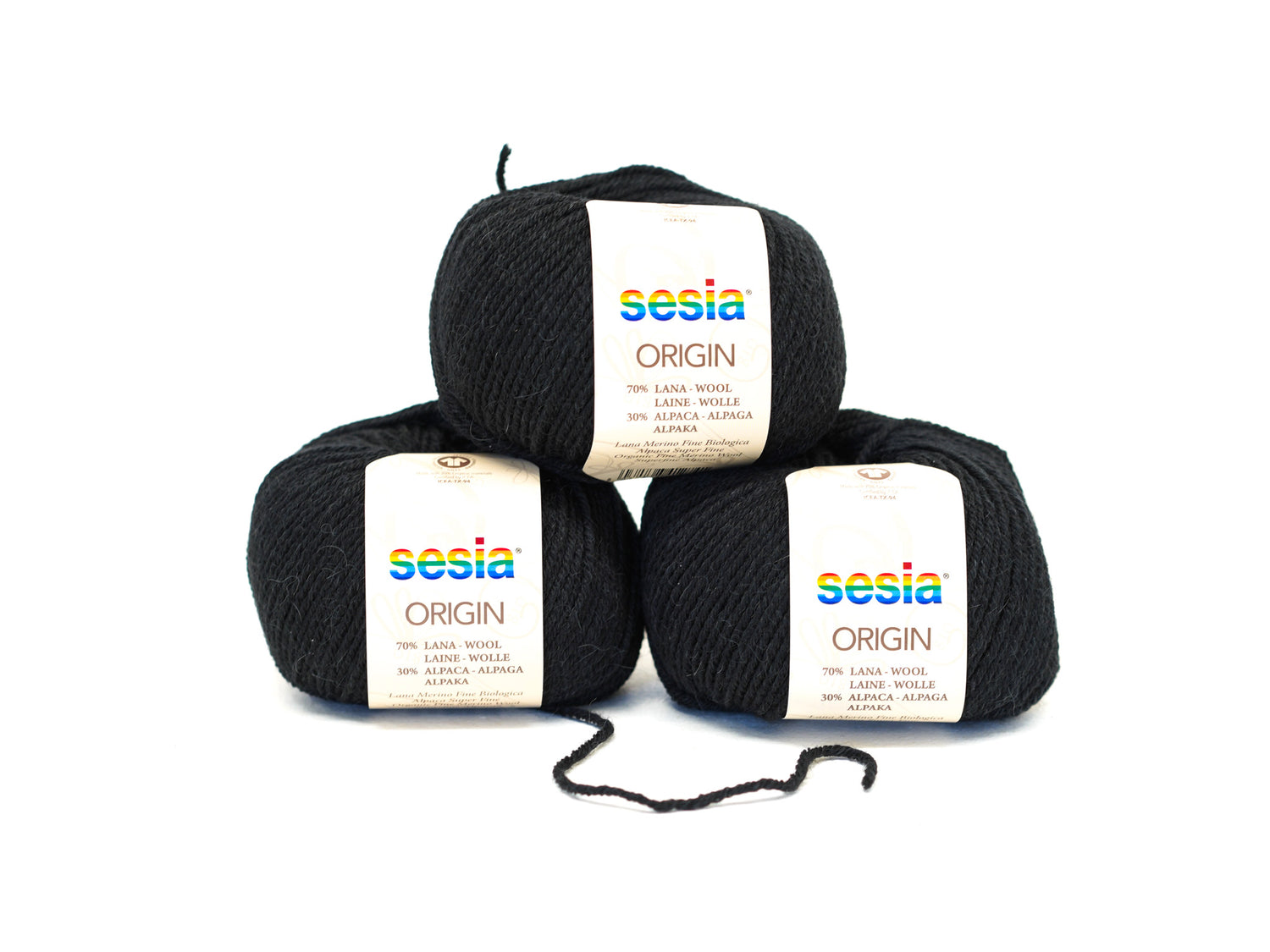 Black SESIA Origin – 70% Virgin Wool Alpaca blend, 50g / 112m