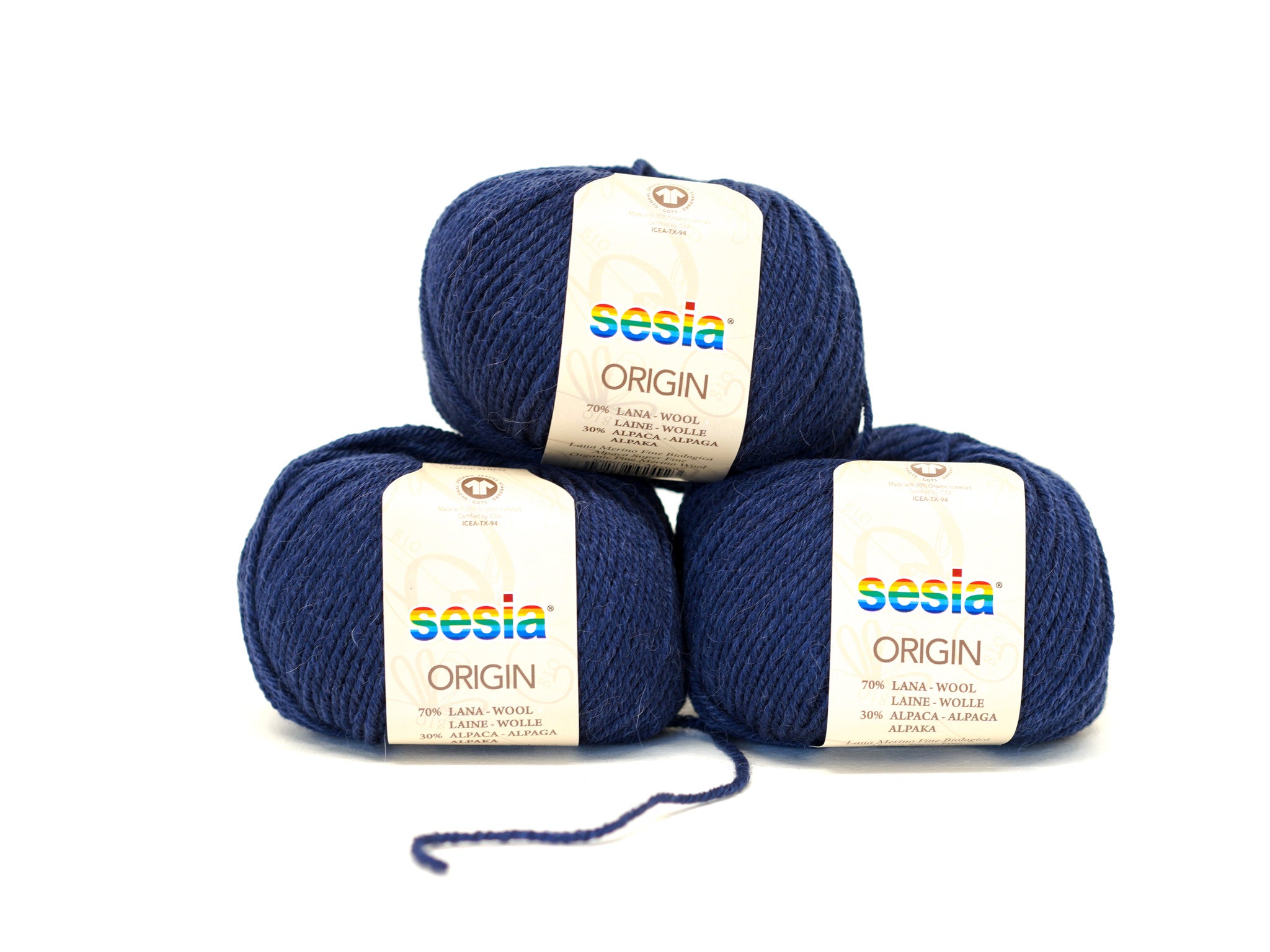 Dark denim blue SESIA Origin – 70% Virgin Wool Alpaca blend, 50g / 112m