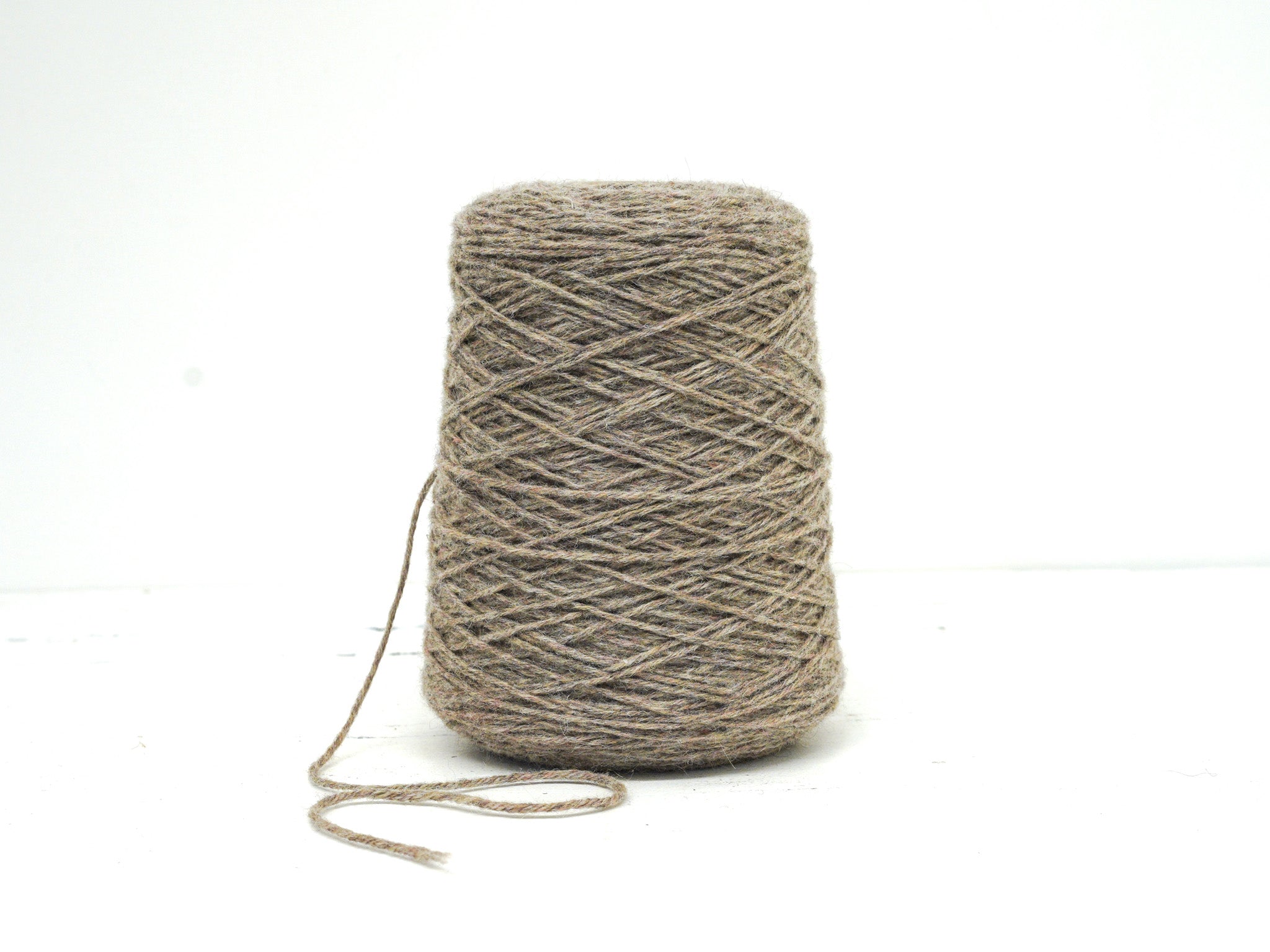 Grey-brown color wool yarn in cone - 266