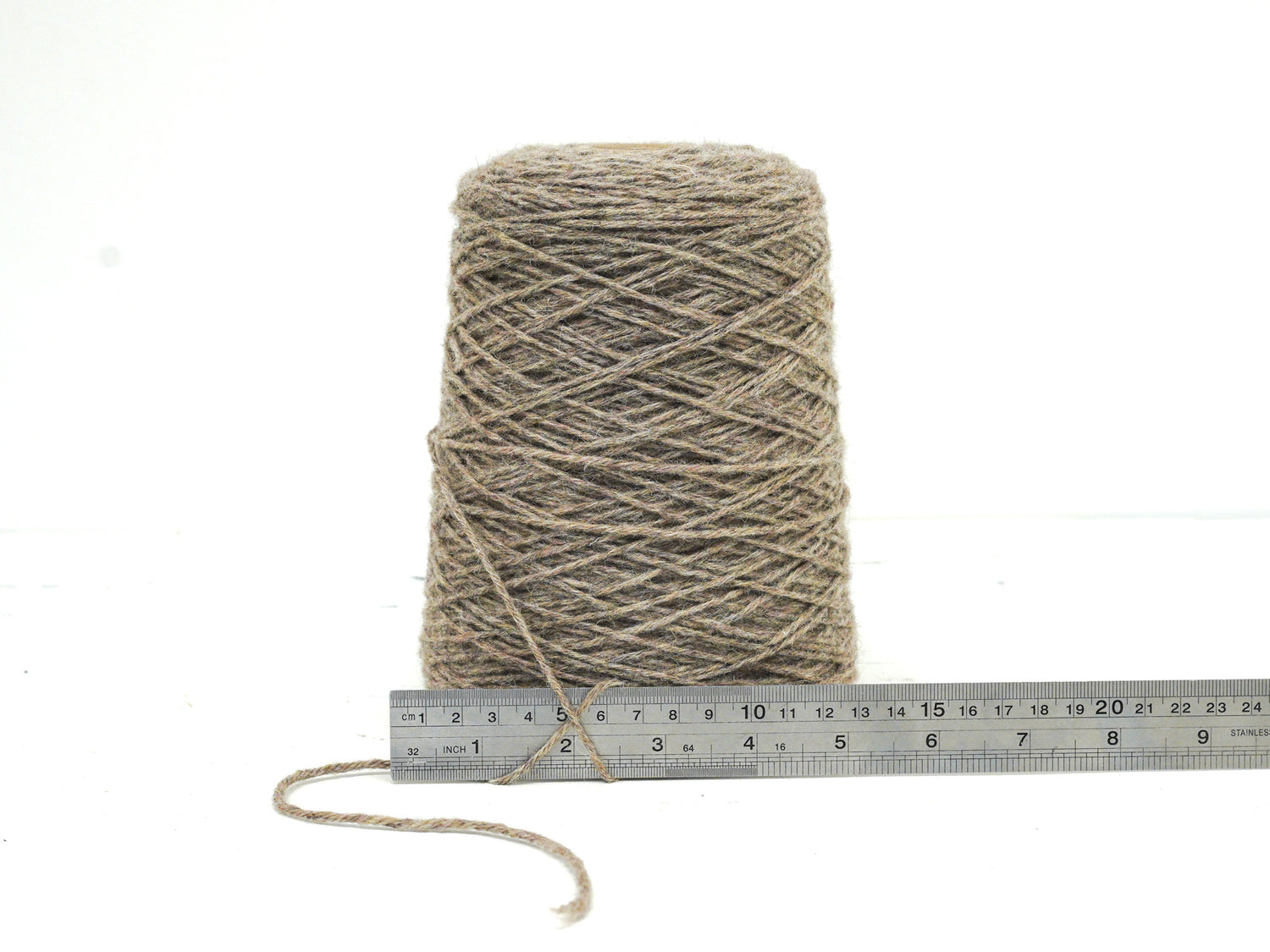 Grey-brown undyed wool yarn in cone - 266