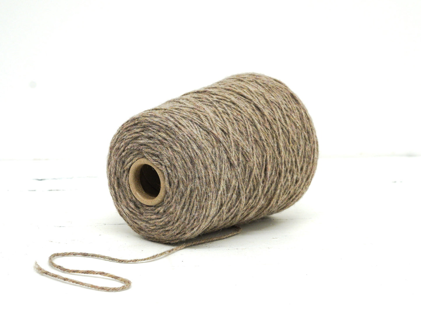 Grey-brown color wool yarn in cone - 266