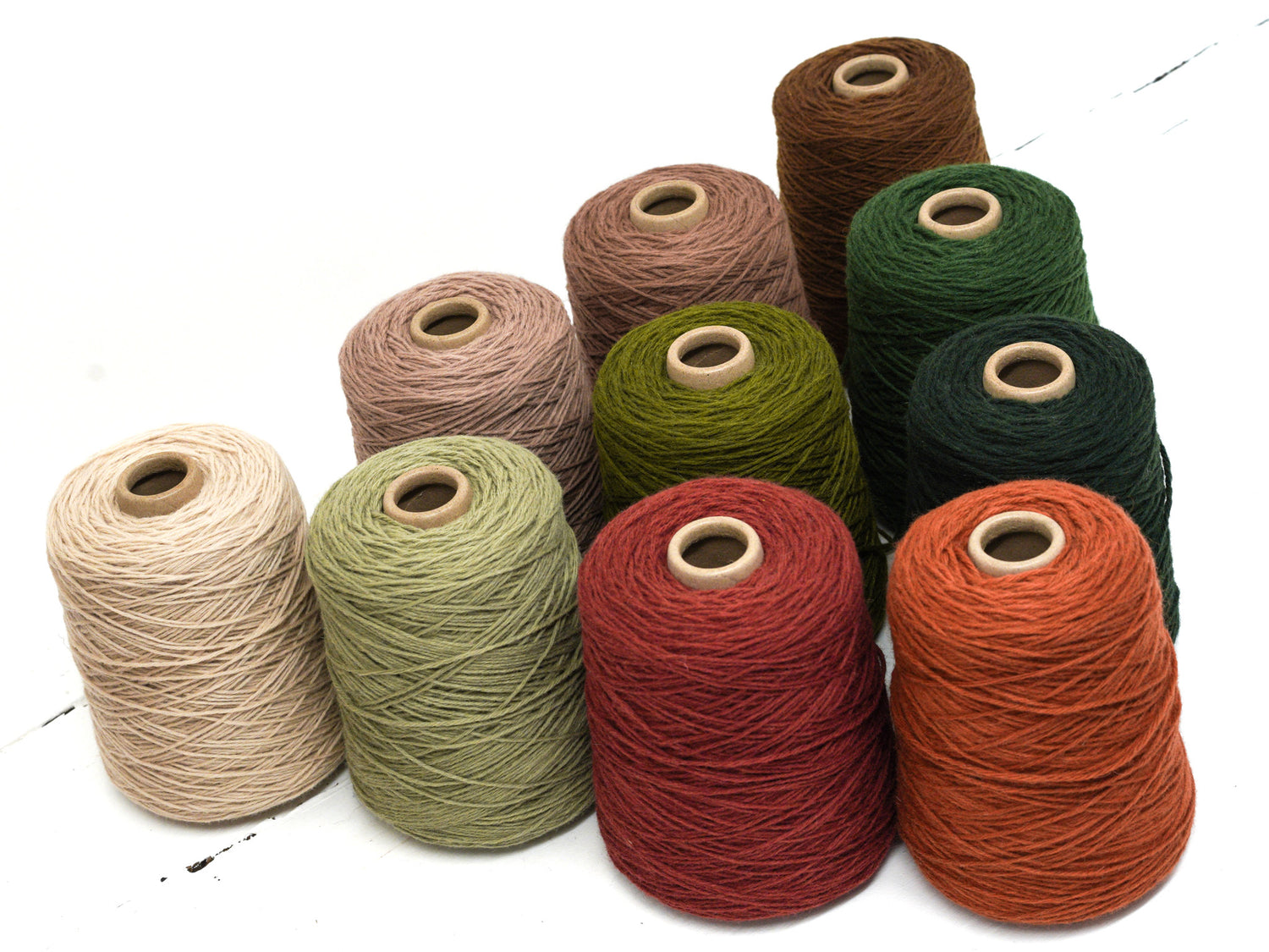 Forest green aran wool yarn in cone - 350