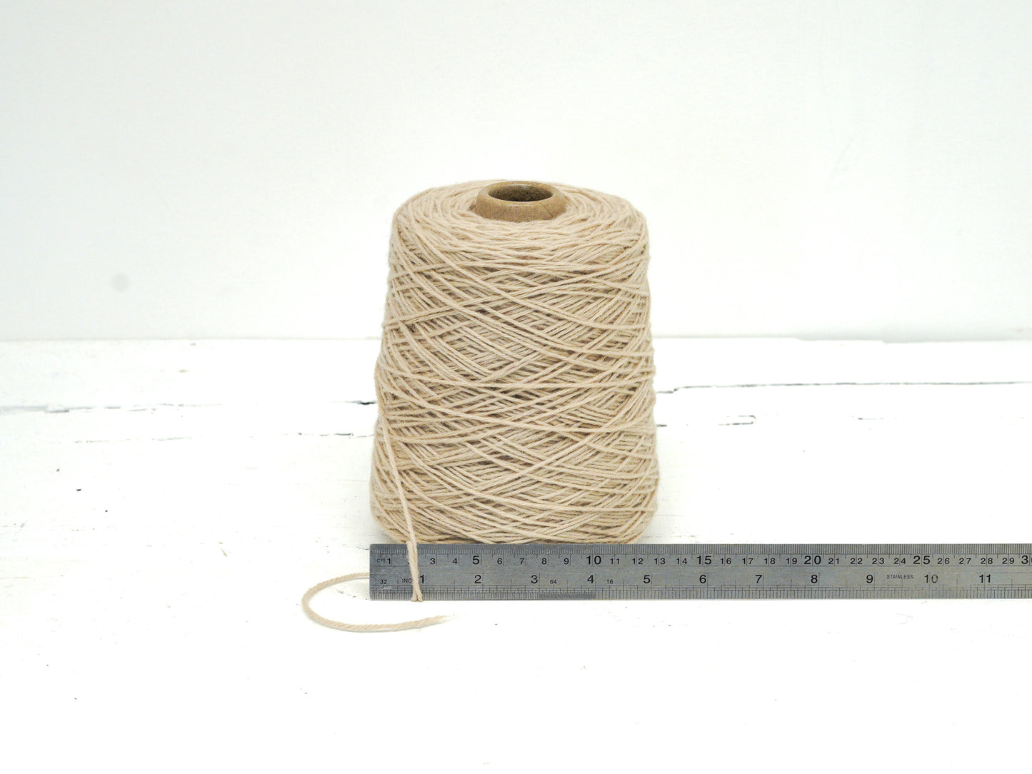 Ivory color wool yarn in cone - 260