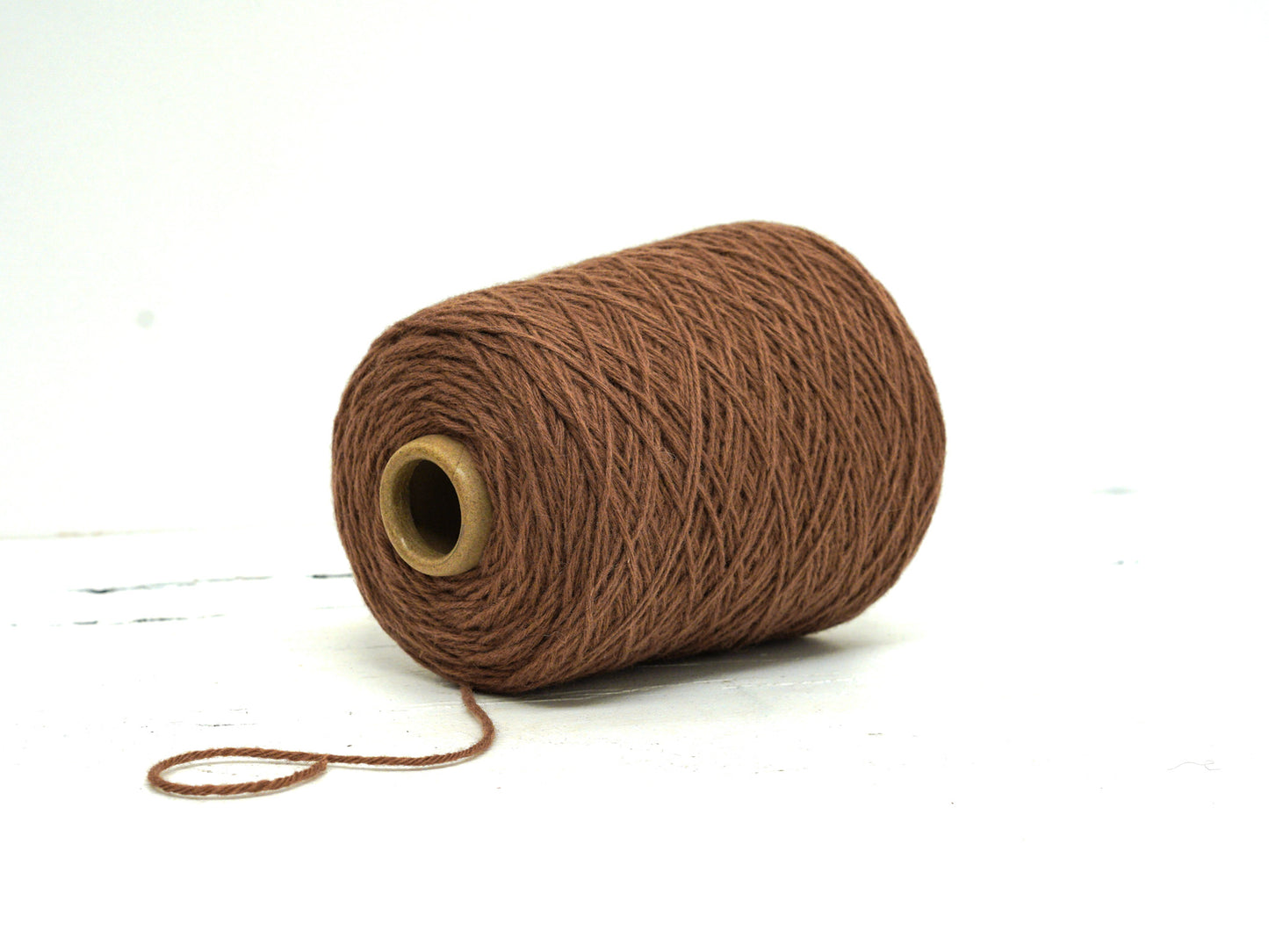 Taupe brown wool yarn in cone - 264