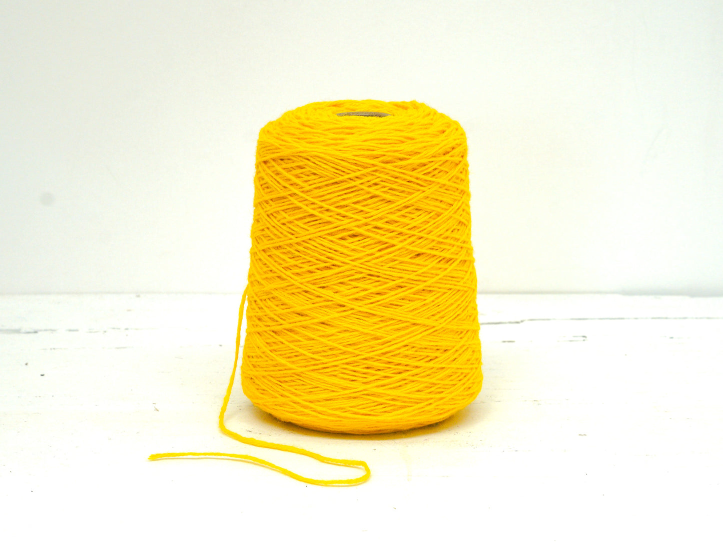 Yellow tufting wool yarn in cone - 710