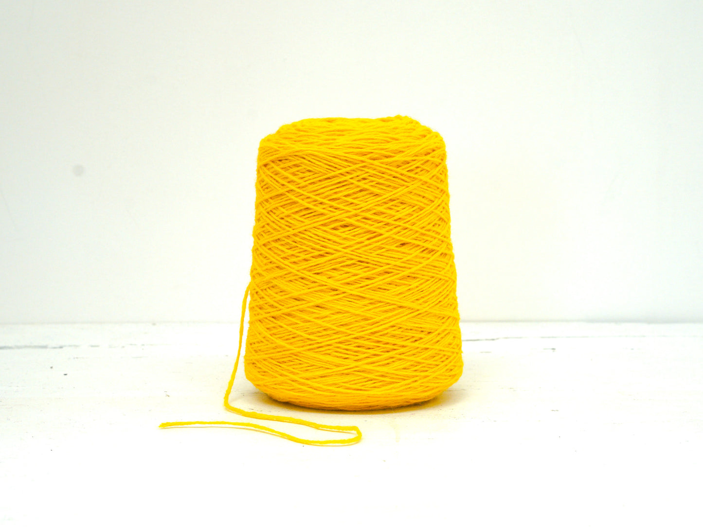 Yellow tufting wool yarn in cone - 710