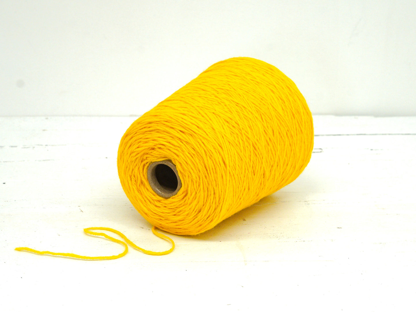 Yellow tufting wool yarn in cone - 710