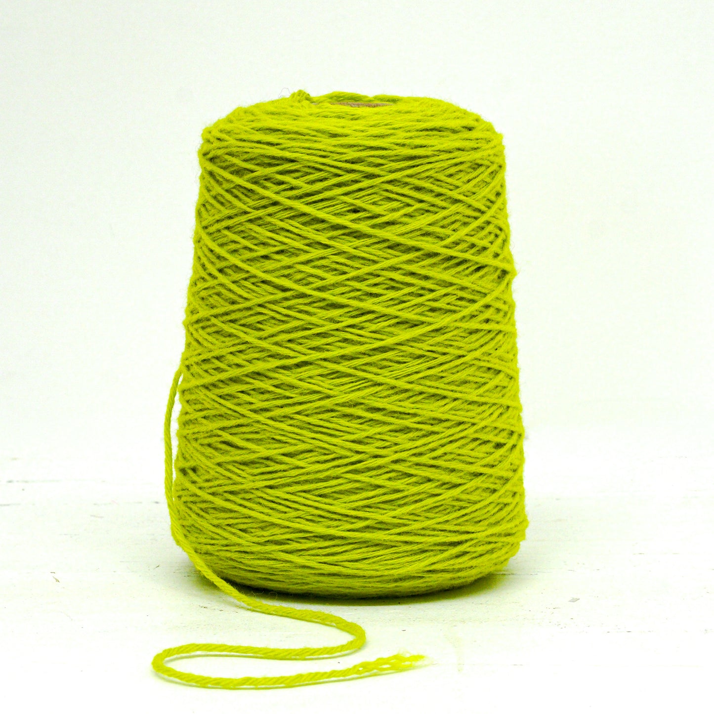 Neon green wool yarn in cone - 340