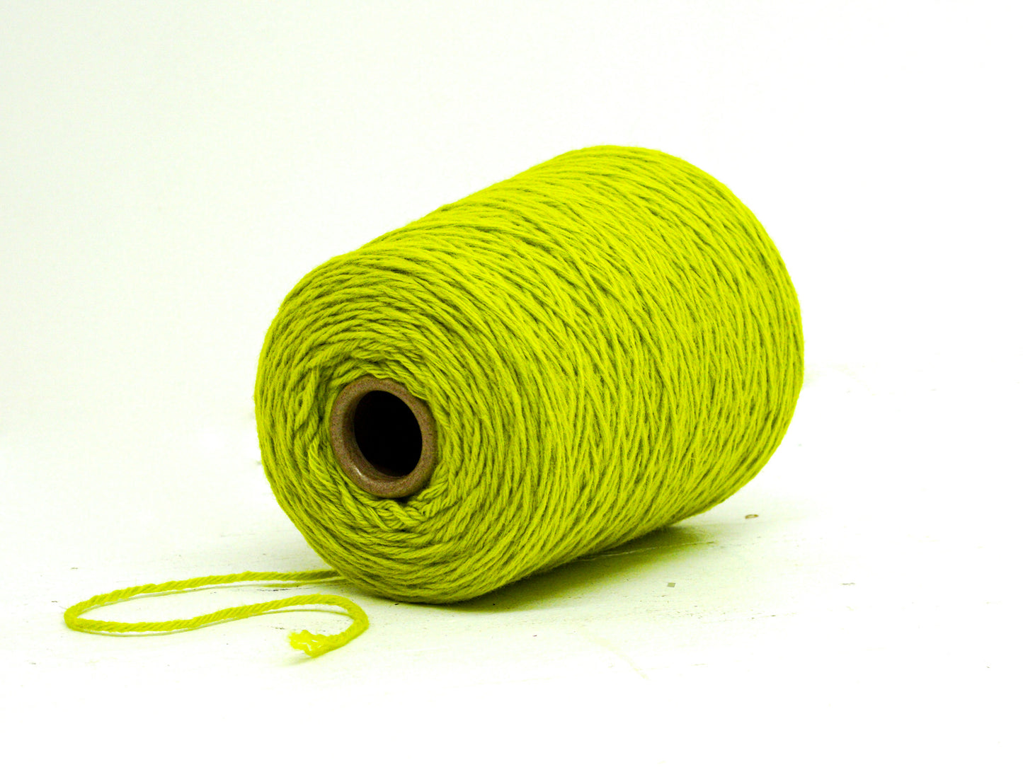 Neon green wool yarn in cone - 340