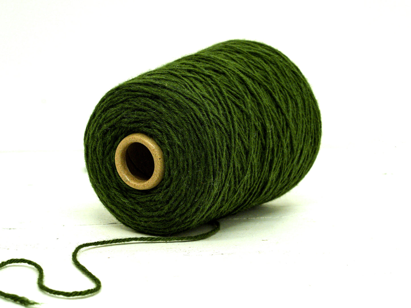 Forest green aran wool yarn in cone - 350