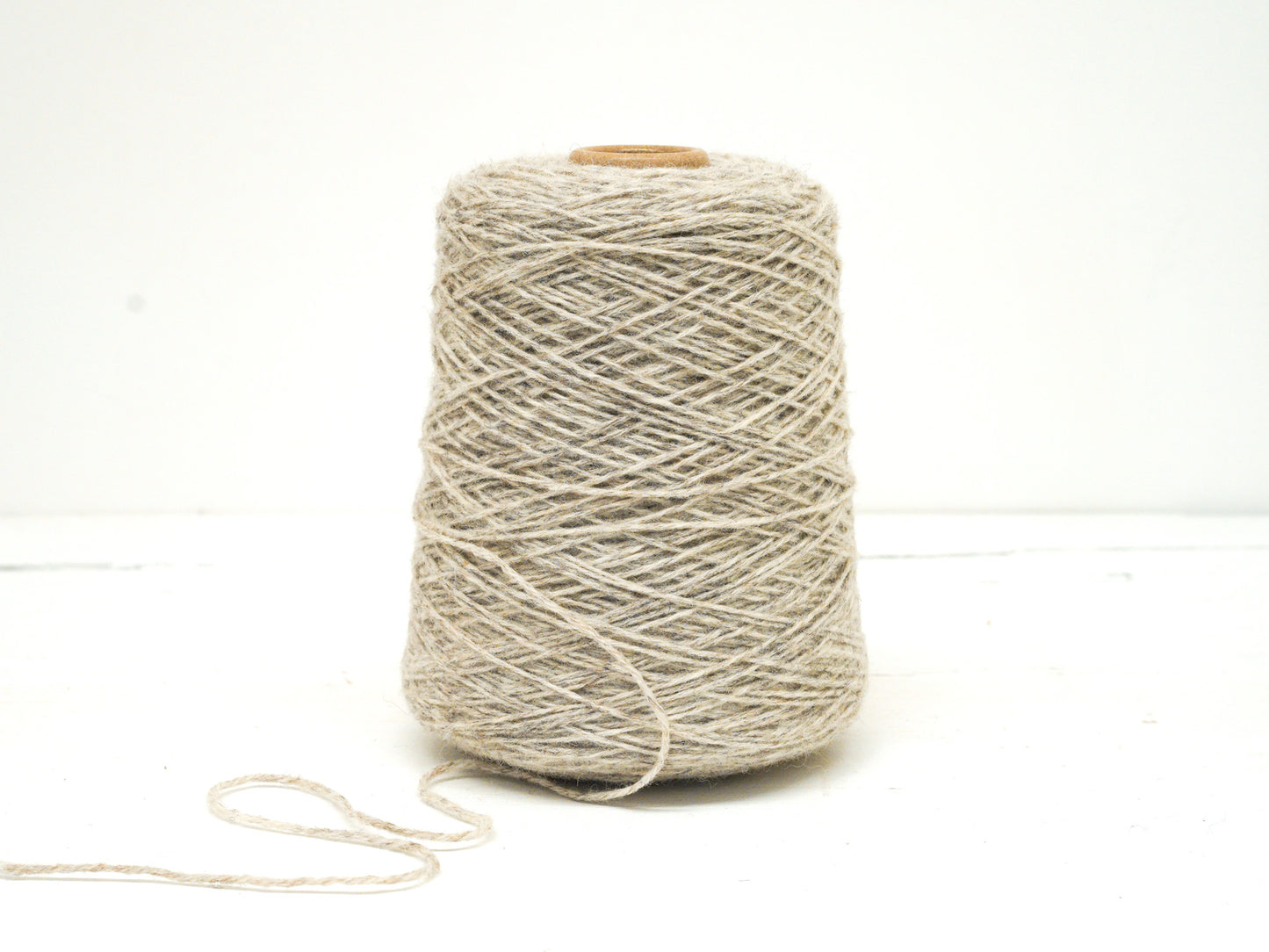 Grey-brown color wool yarn in cone - 265