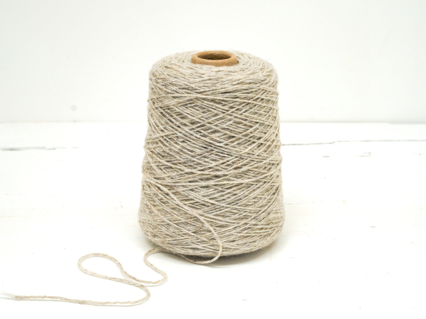 Grey-brown color wool yarn in cone - 265