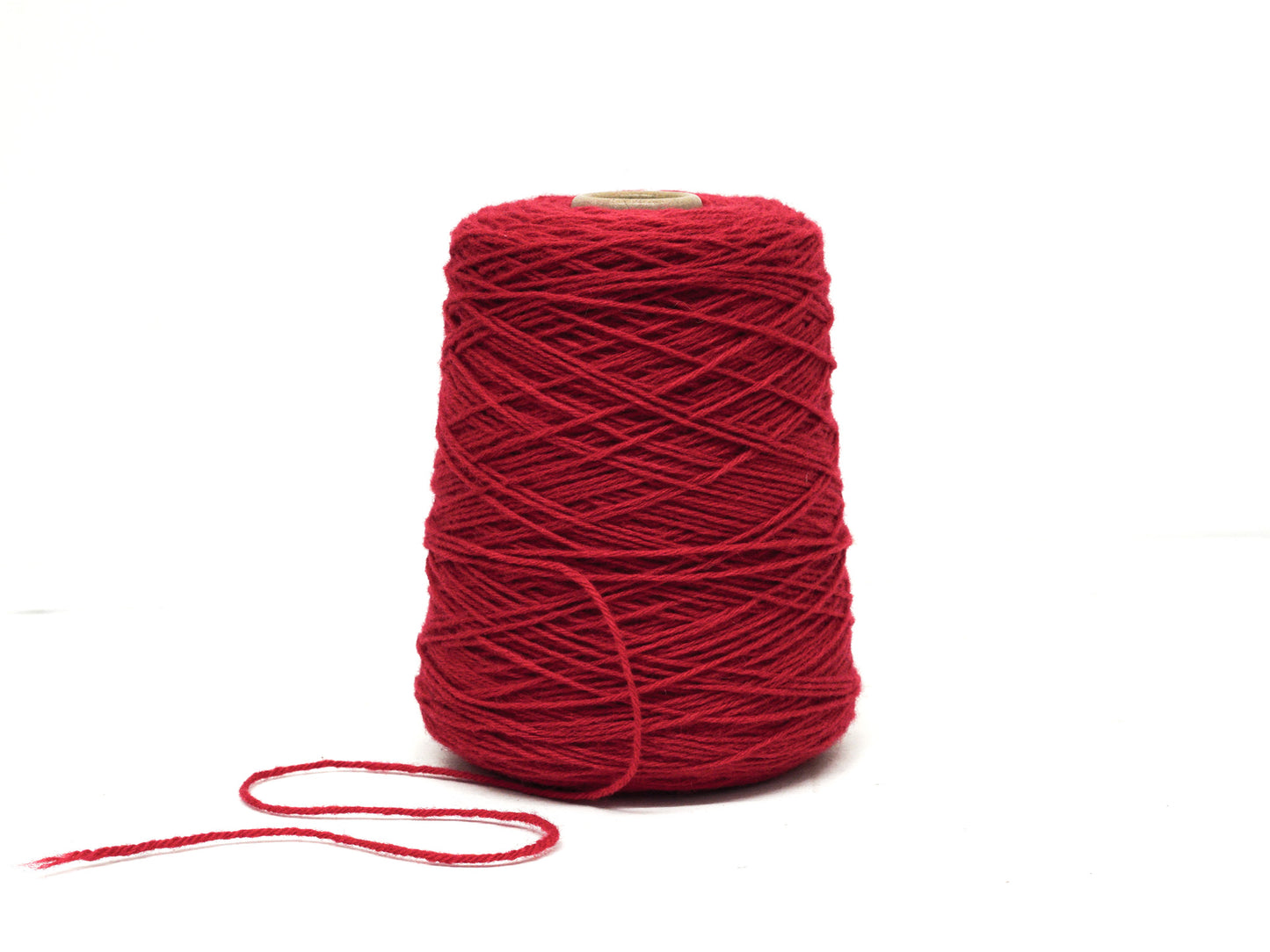 Bright red wool yarn in cone - 560