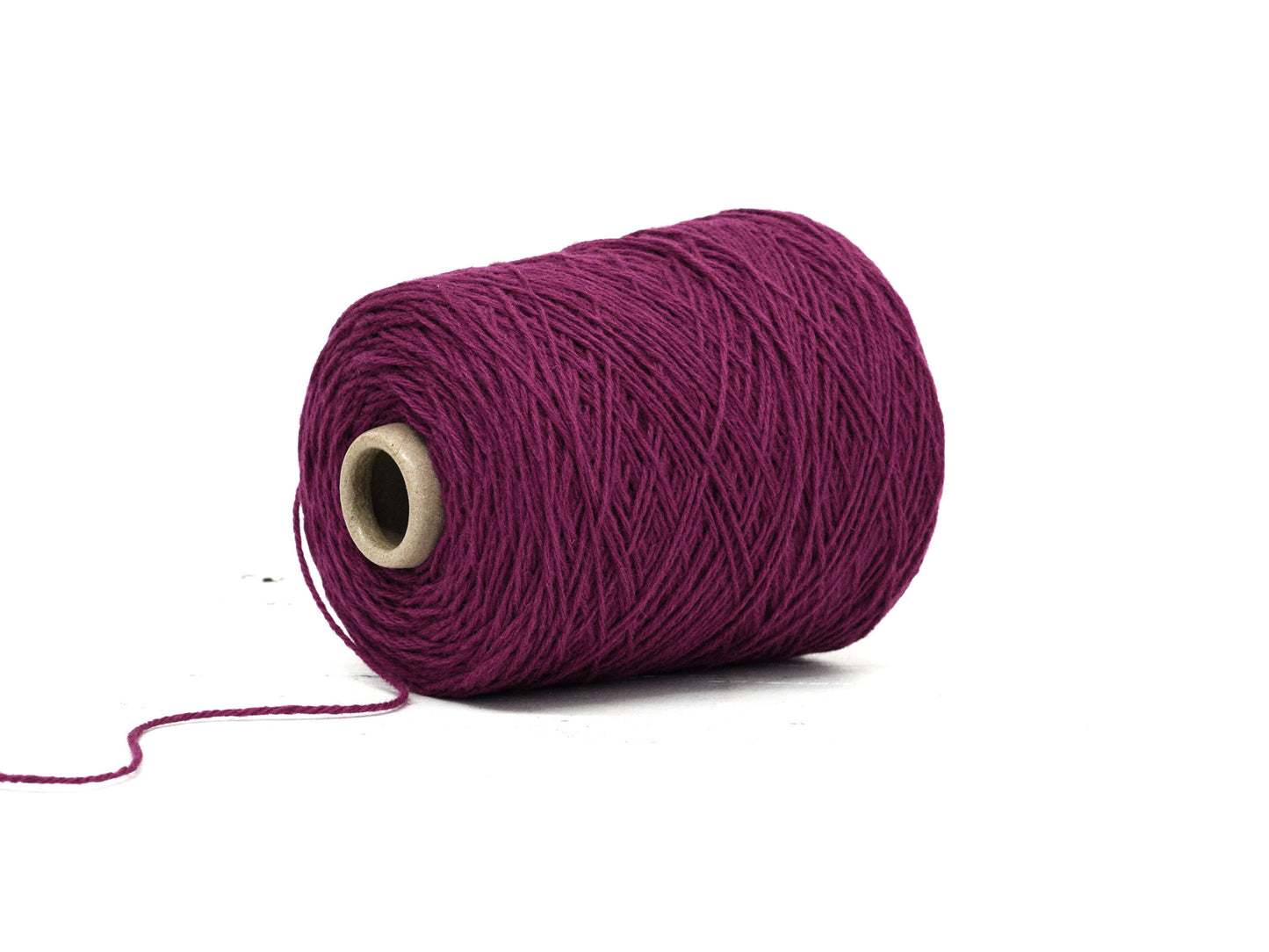 Beetroot purple wool yarn in cone - 46