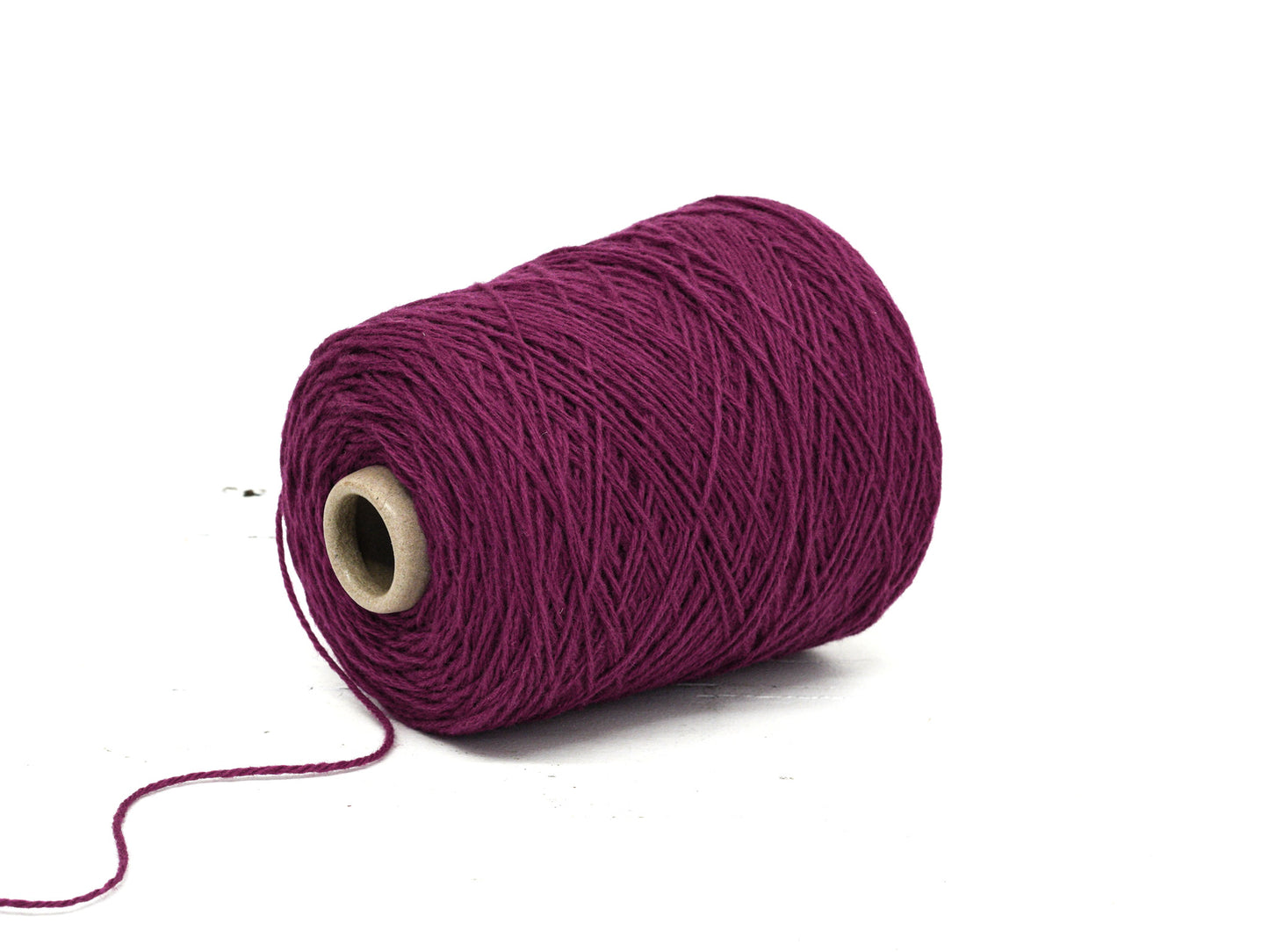 Beetroot purple wool yarn in cone - 46