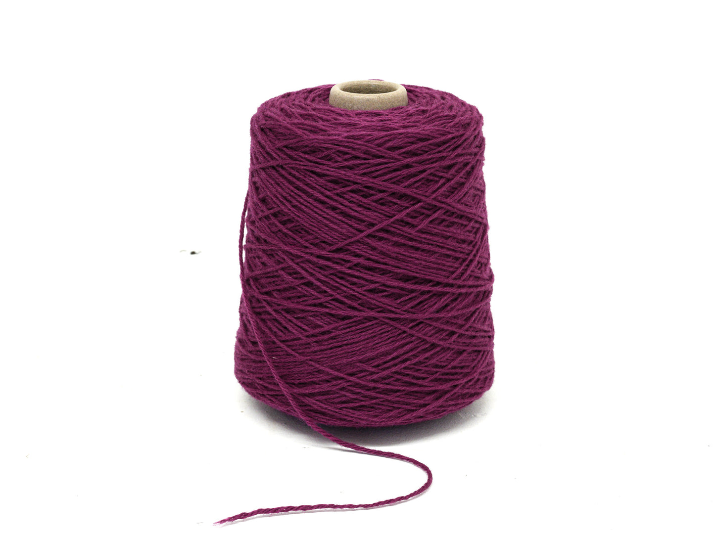 Beetroot purple wool yarn in cone - 46