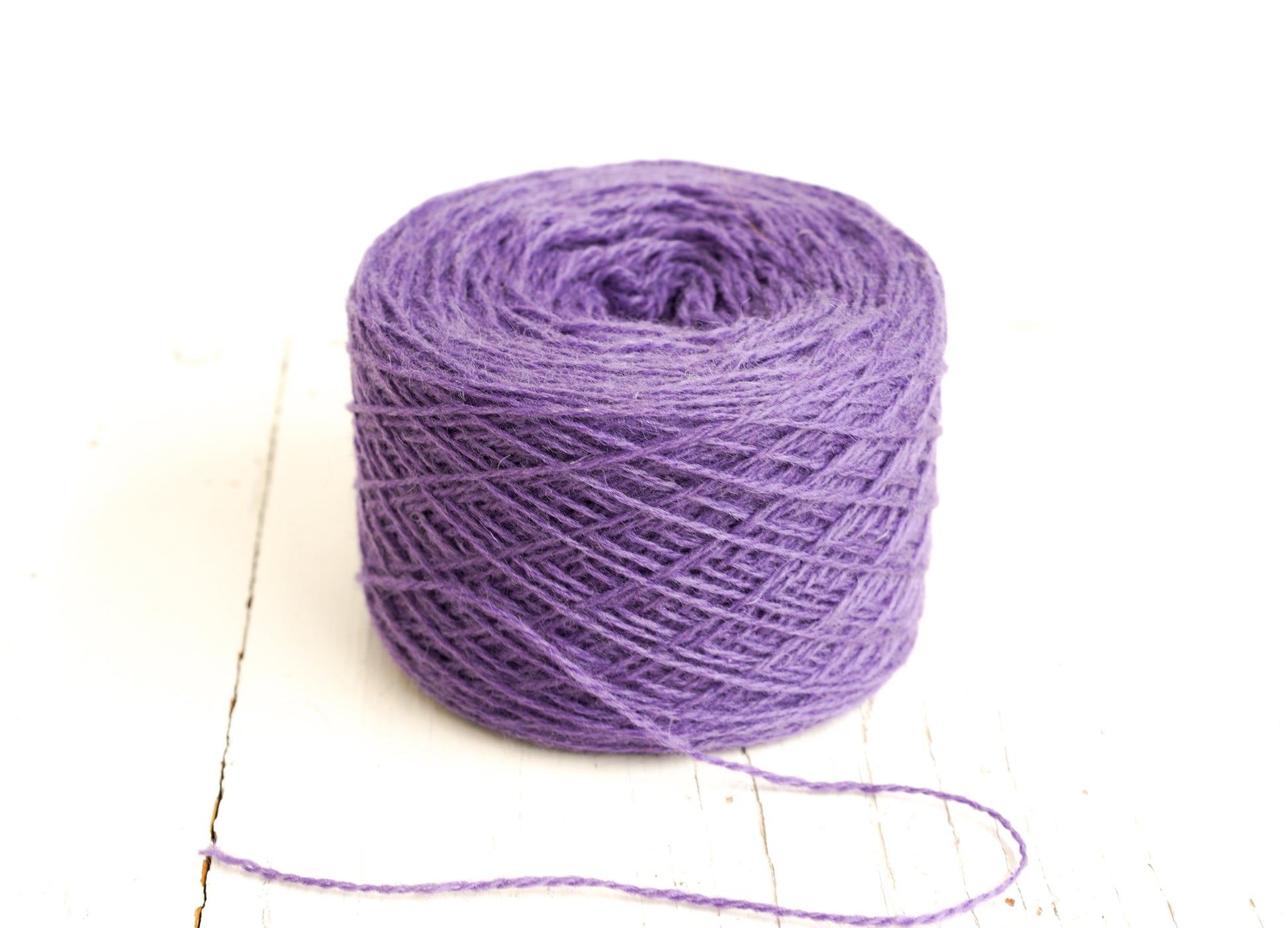 Purple color wool yarn cone, Yarn for knitting