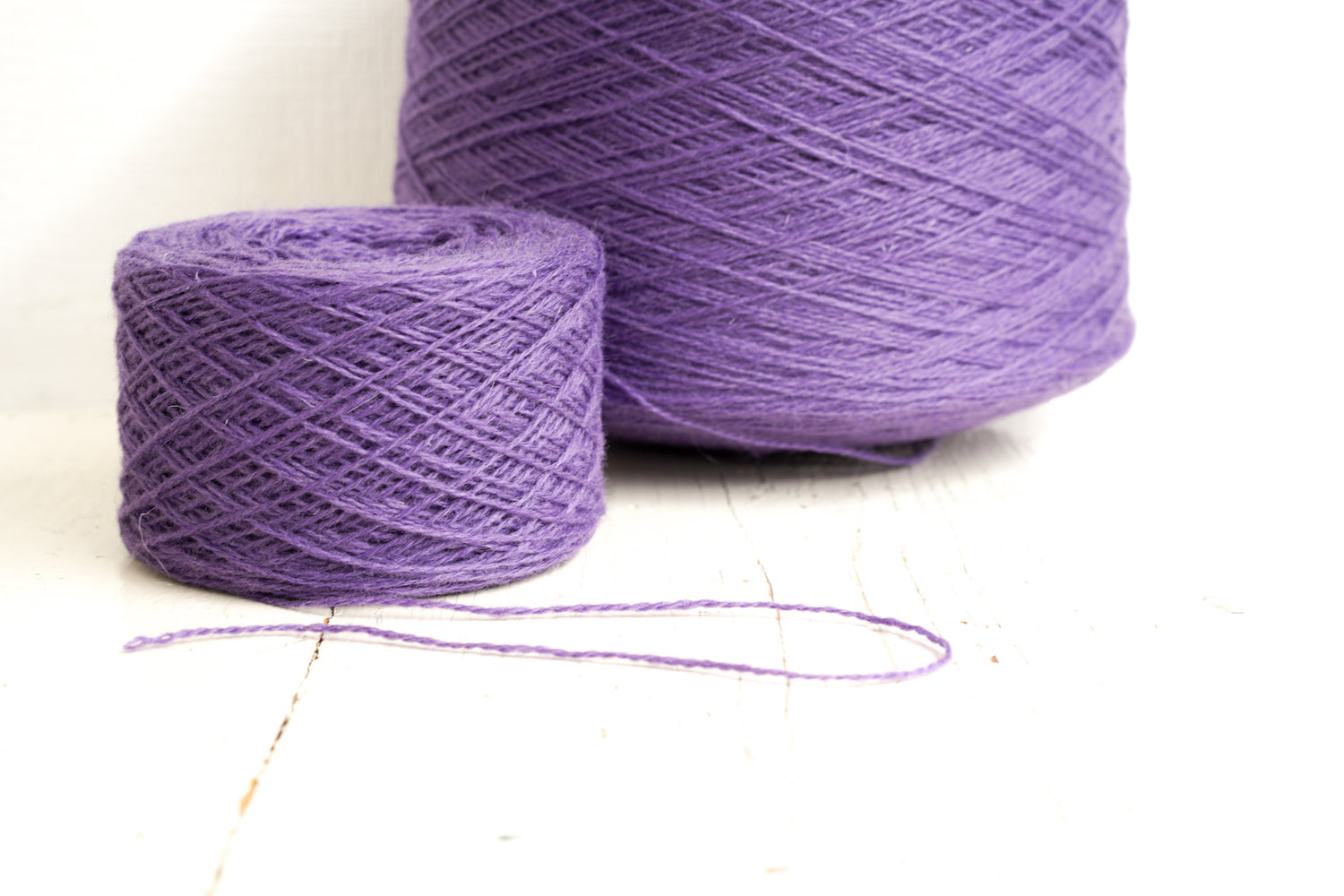 Light purple color wool yarn cone - 255 color