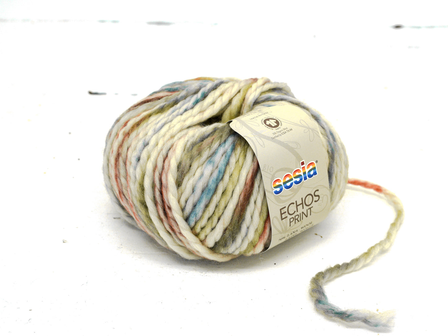 SESIA ECOS Print alpaca/wool blendYarn in brown-green shades