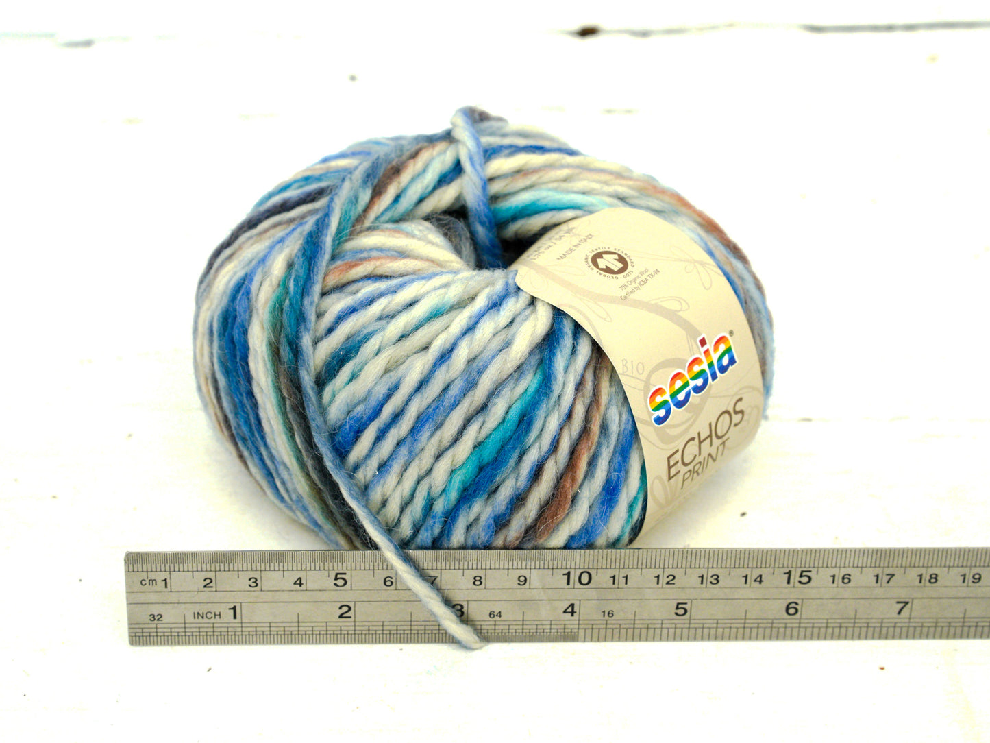 Blue Hand-Dyed style Wool Alpaca Yarn - Bulky Knit 50g/50m - SESIA