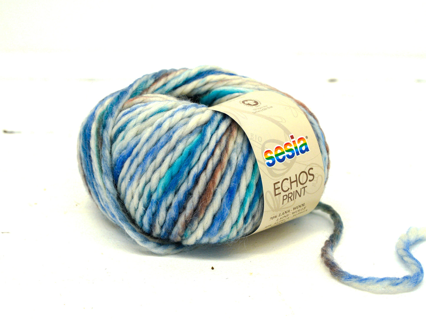 Blue Hand-Dyed style Wool Alpaca Yarn - Bulky Knit 50g/50m - SESIA