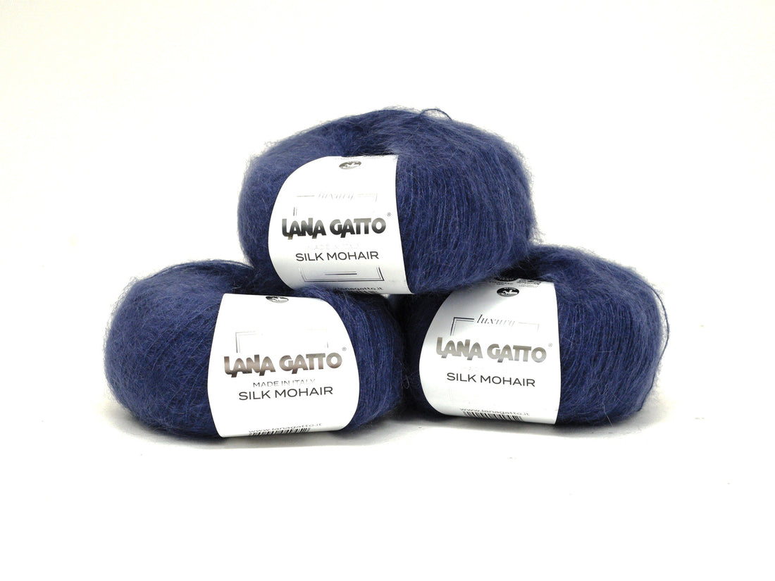 Gedämpftes Blau, luxuriöses Lana Gatto Kid Mohair Seidengarn