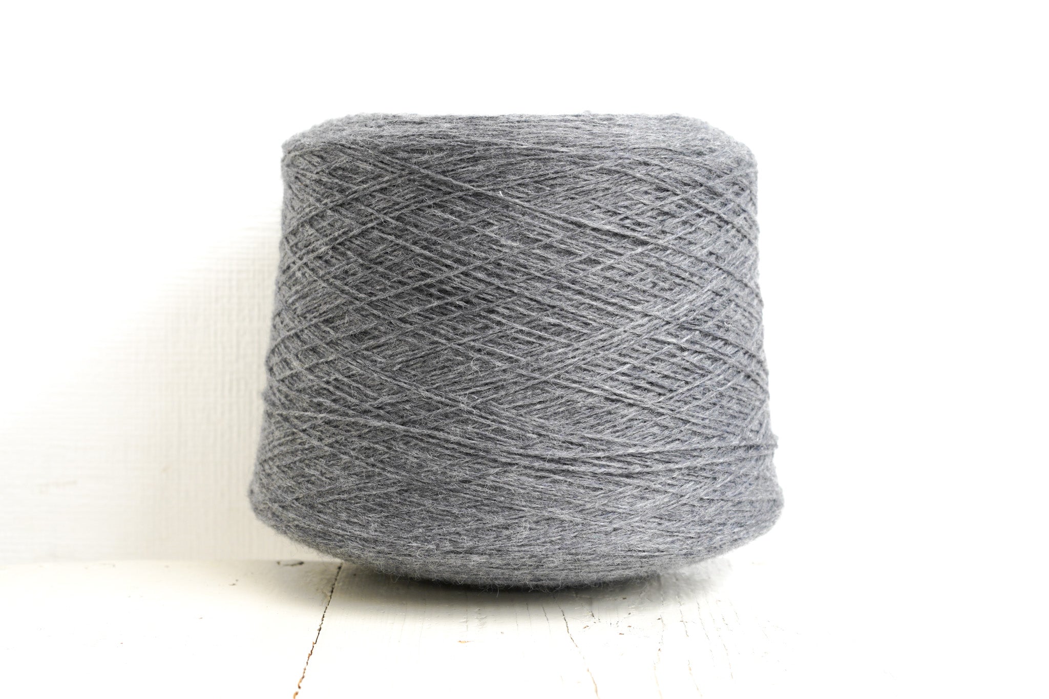 Mid Grey natural wool yarn in cone - 203