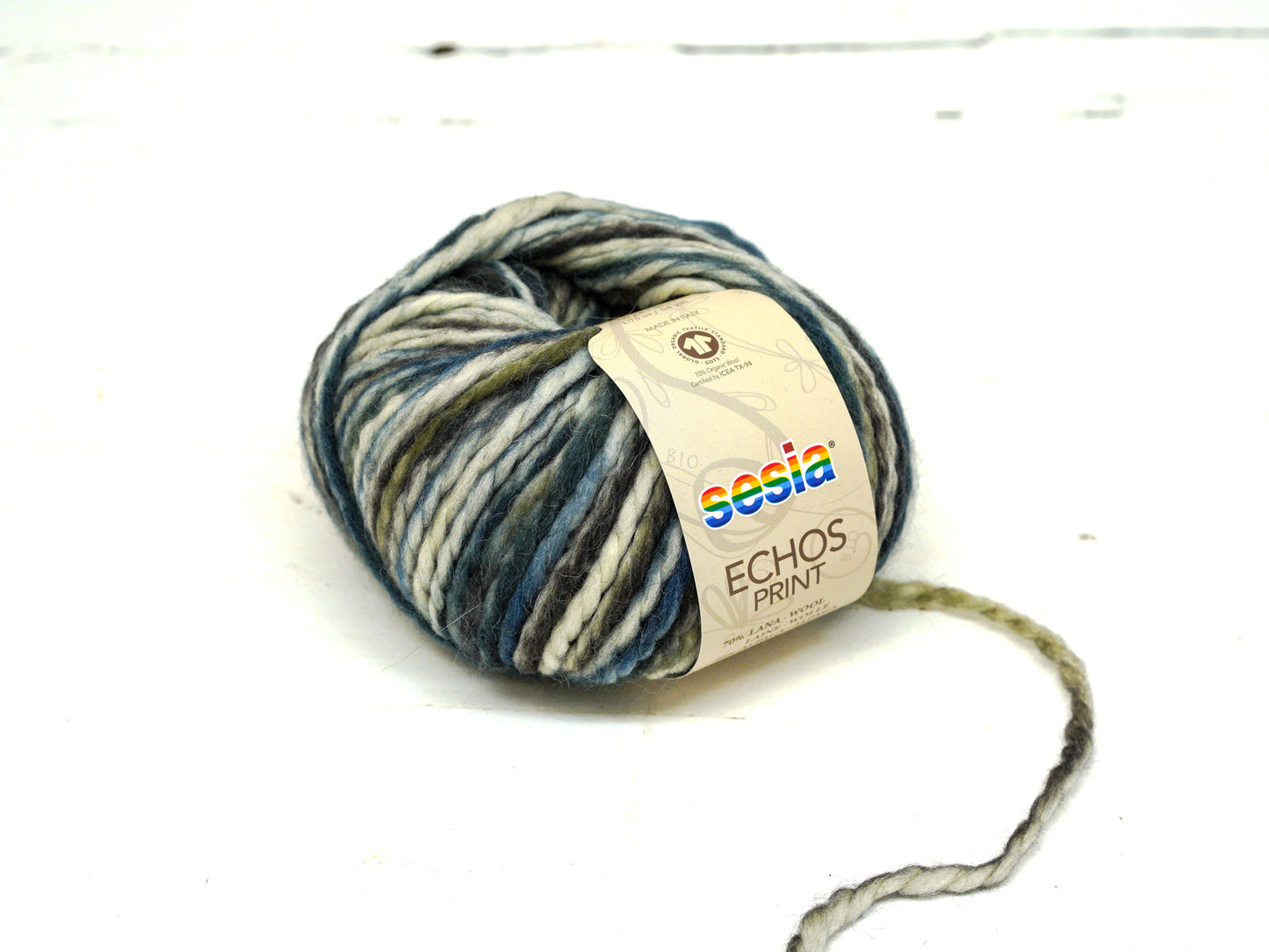 Grey-blue Hand-Dyed style Wool 70% Alpaca 30 Yarn - SESIA