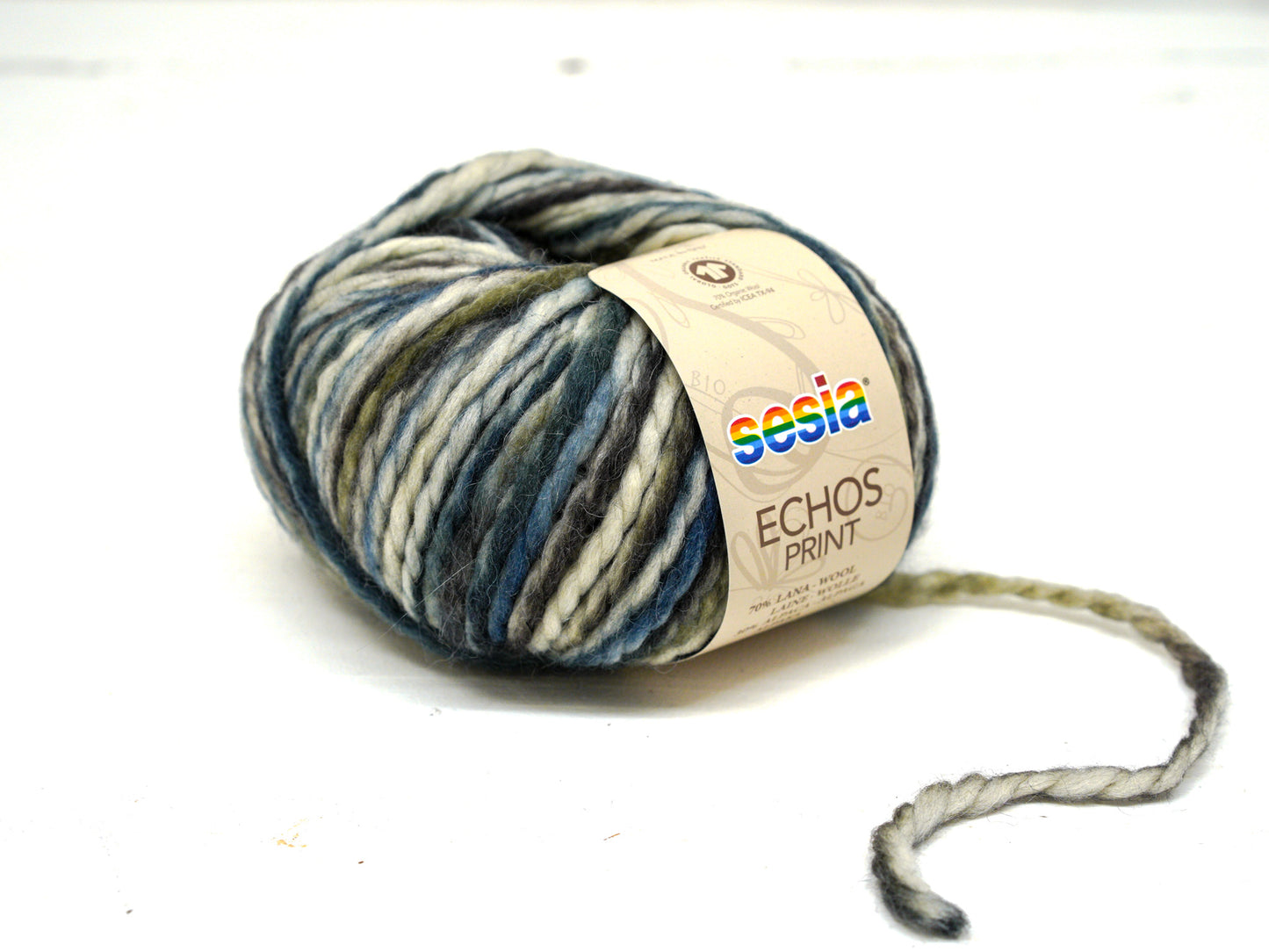 Grey-blue Hand-Dyed style Wool 70% Alpaca 30 Yarn - SESIA