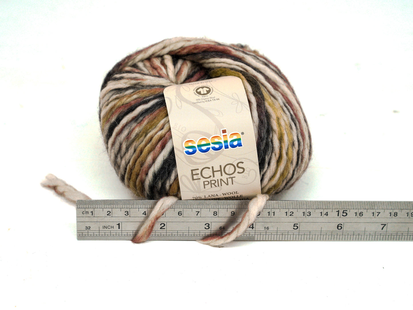 Brown-grey-red Hand-Dyed style Wool 70% Alpaca 30 Yarn - SESIA