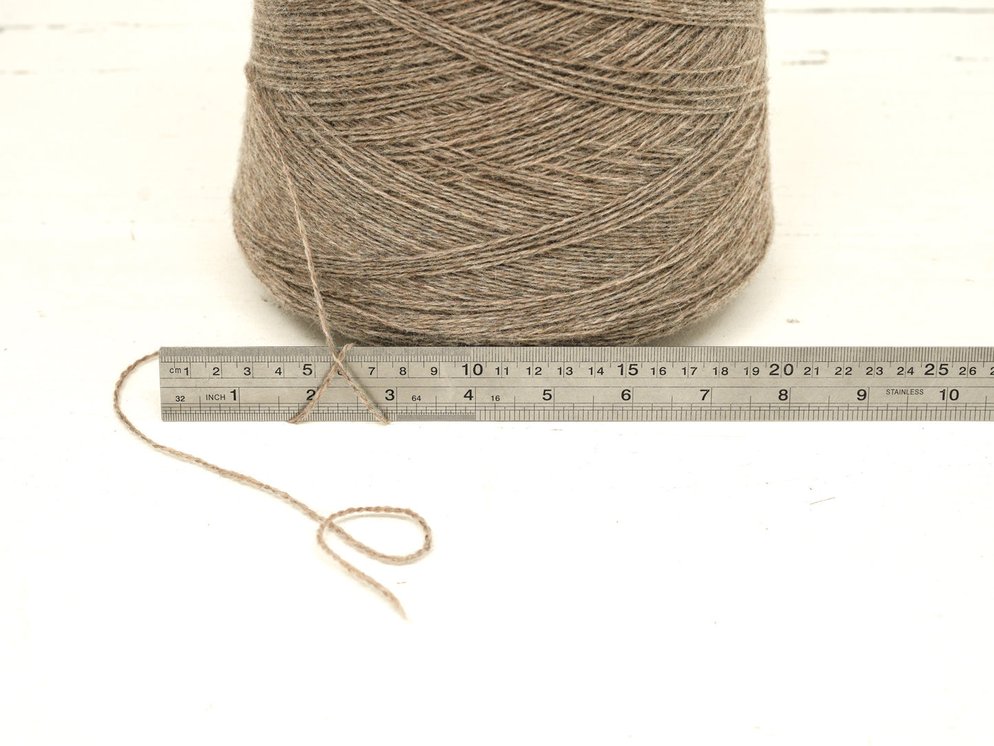 Grey brown - undyed - soft merino wool in cone - 900g/31,7oz.