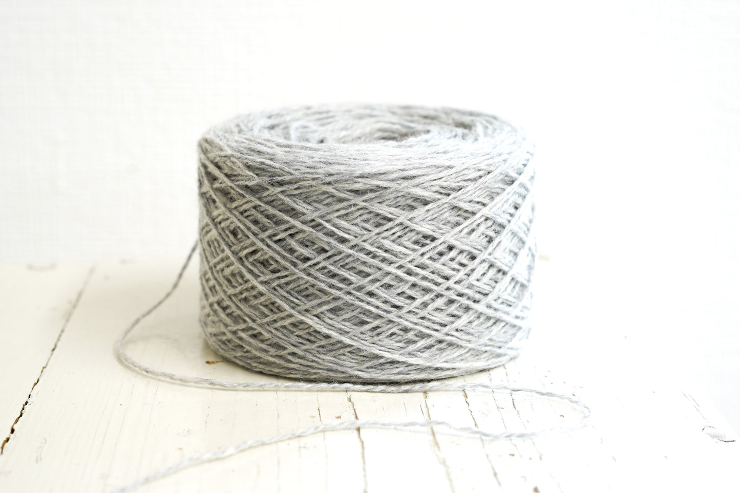 Mid Grey natural wool yarn in cone - 203