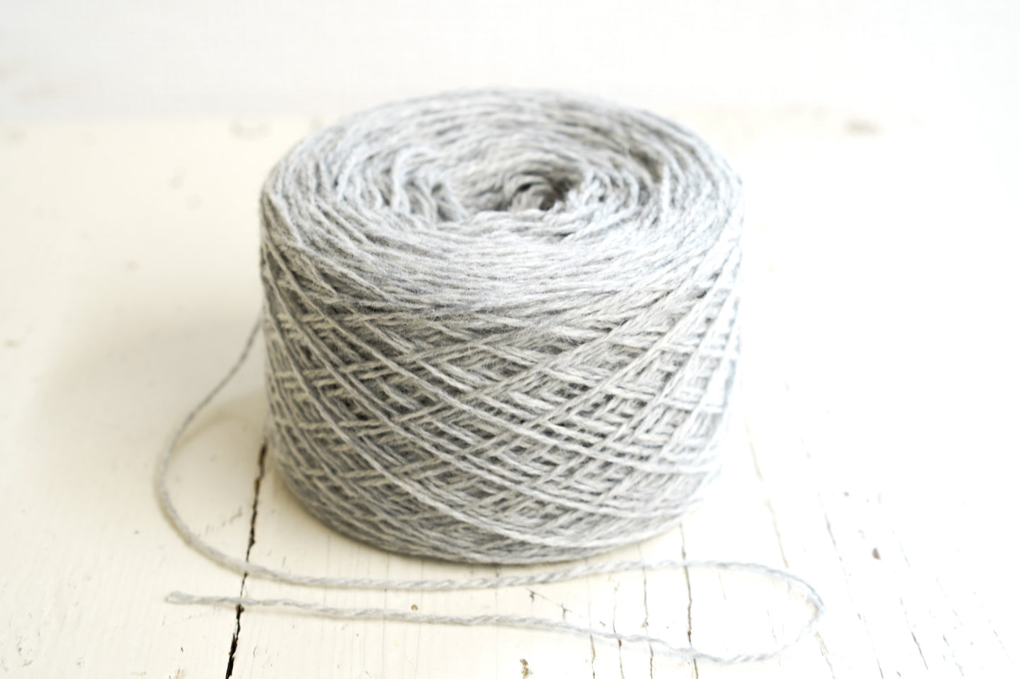 Mid Grey natural wool yarn in cone - 203