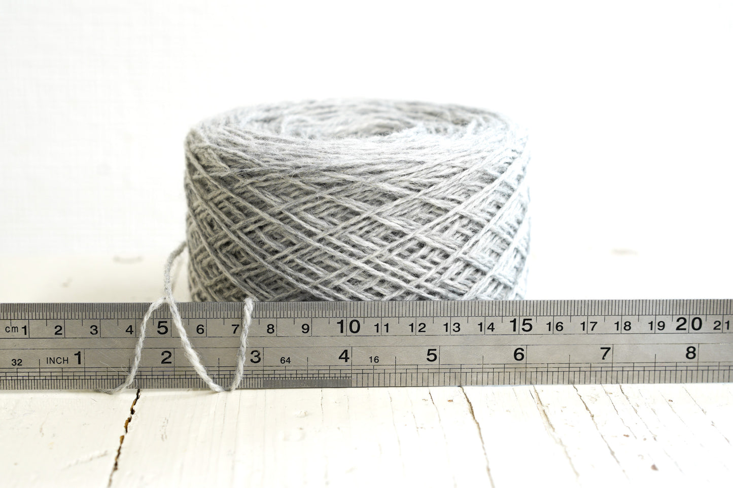 Mid Grey natural wool yarn in cone - 203