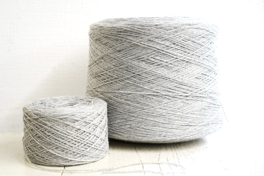 Mid Grey natural wool yarn in cone - 203
