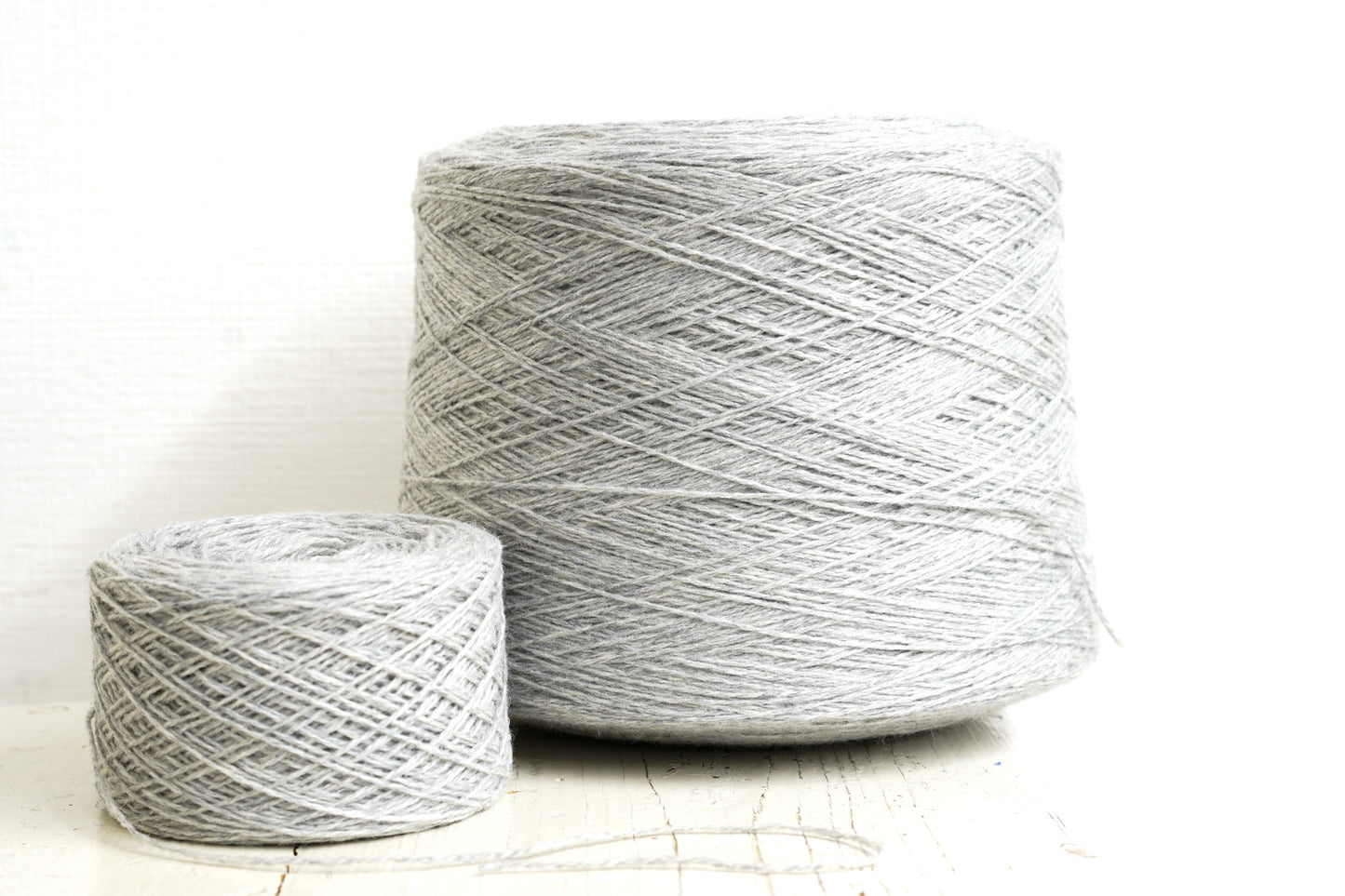 Mid Grey natural wool yarn in cone - 203