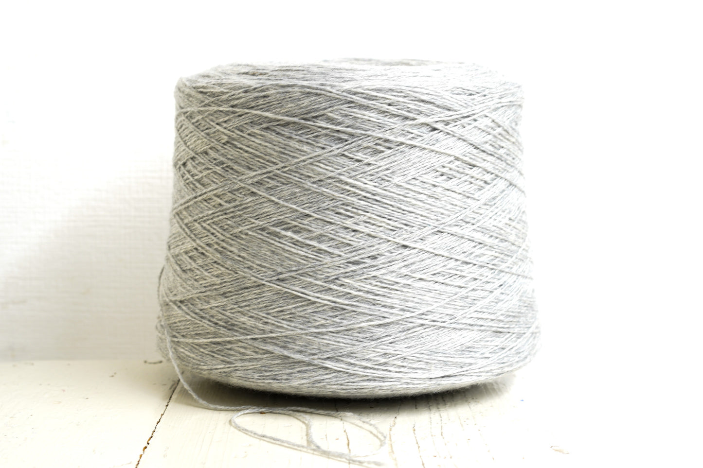 Mid Grey natural wool yarn in cone - 203