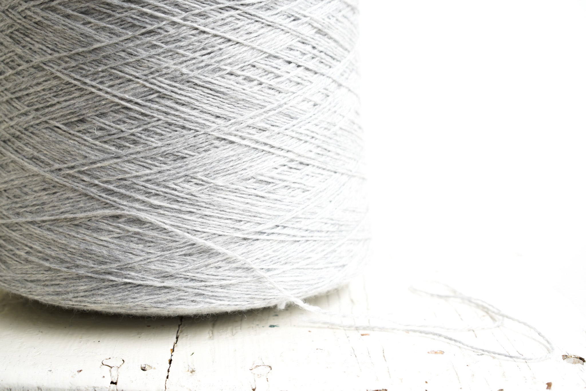Mid Grey natural wool yarn in cone - 203