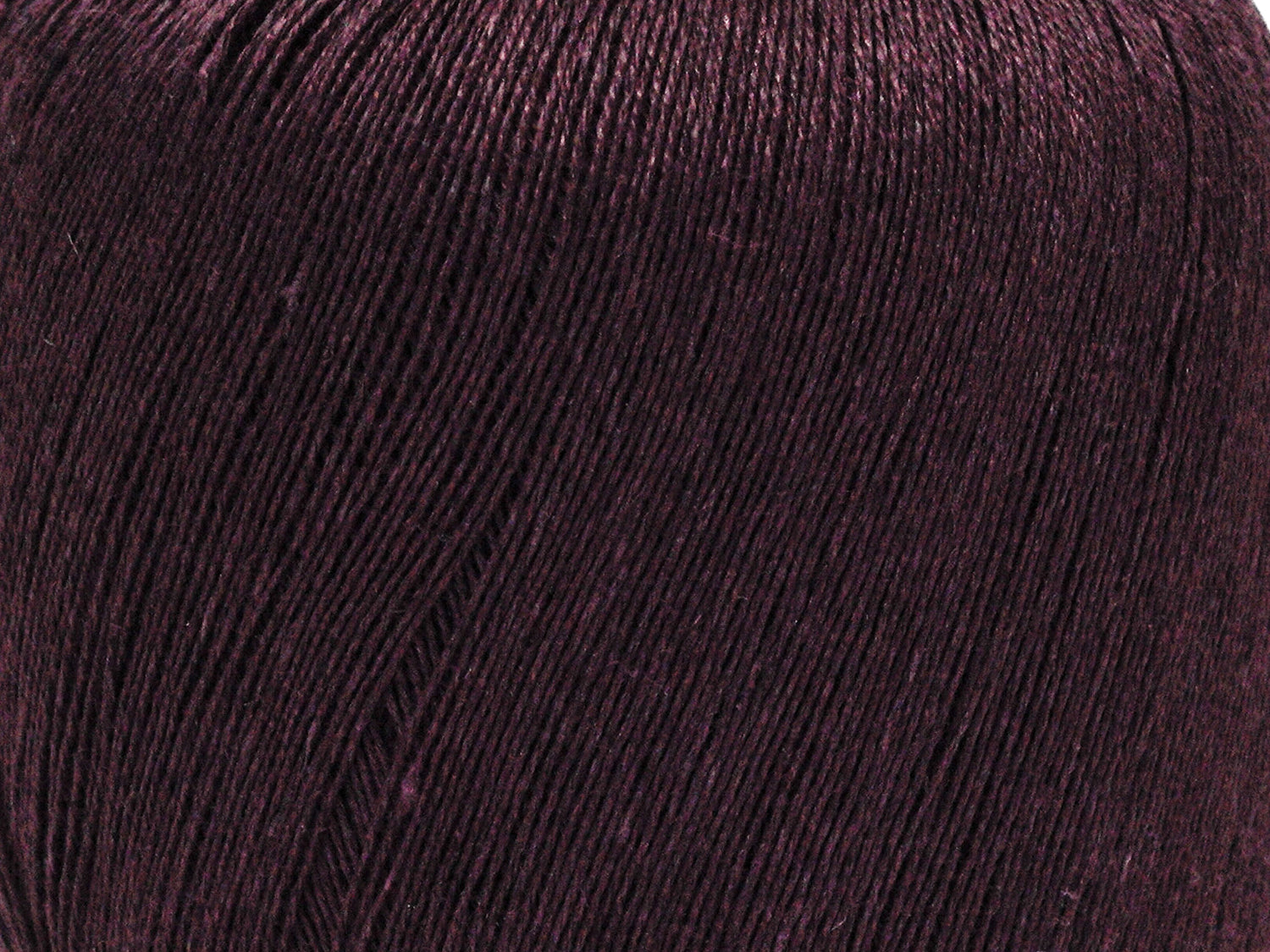 100% linen yarn in eggplant color - 100g/600m