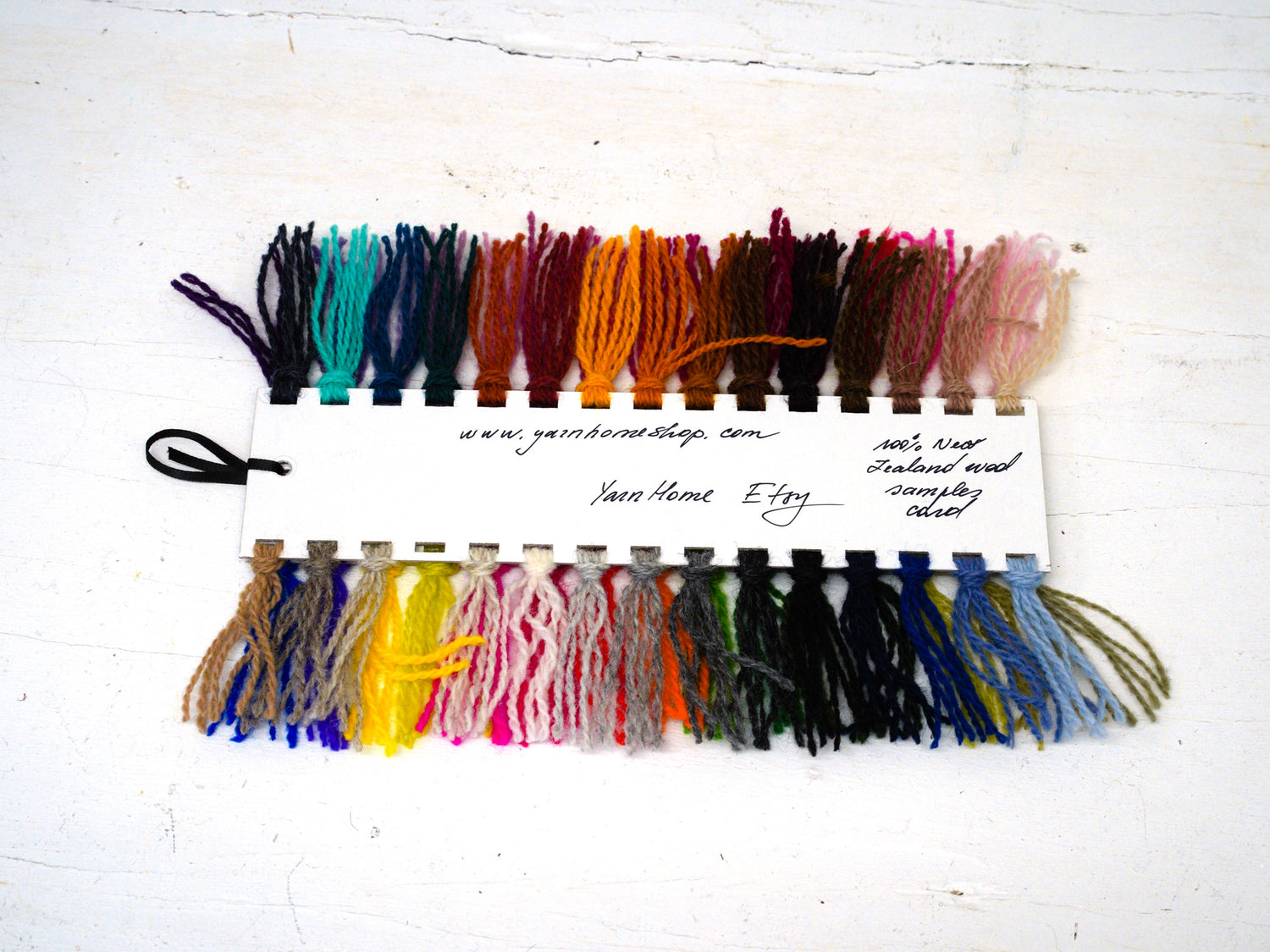 New Zealand wool yarn samples card in 58 colors