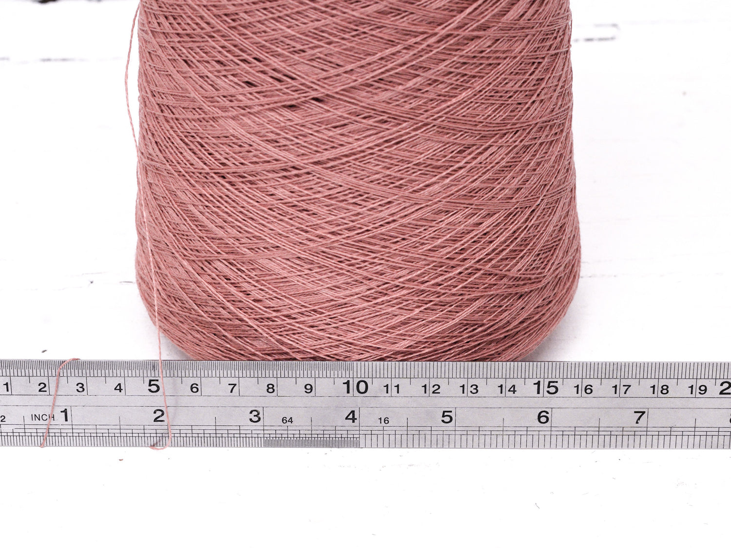 Meat red Linen Yarn: Baltic Flax, Lace Knitting, Crochet (100g/1000m in Cone)