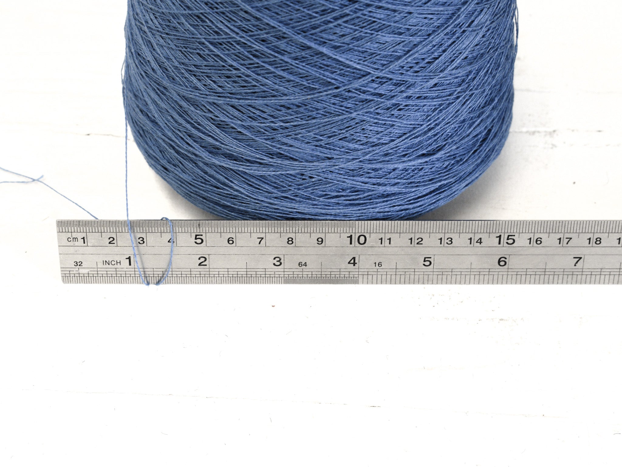 Denim blue Linen Yarn: Baltic Flax, Lace Knitting, Crochet (100g/1000m in Cone)