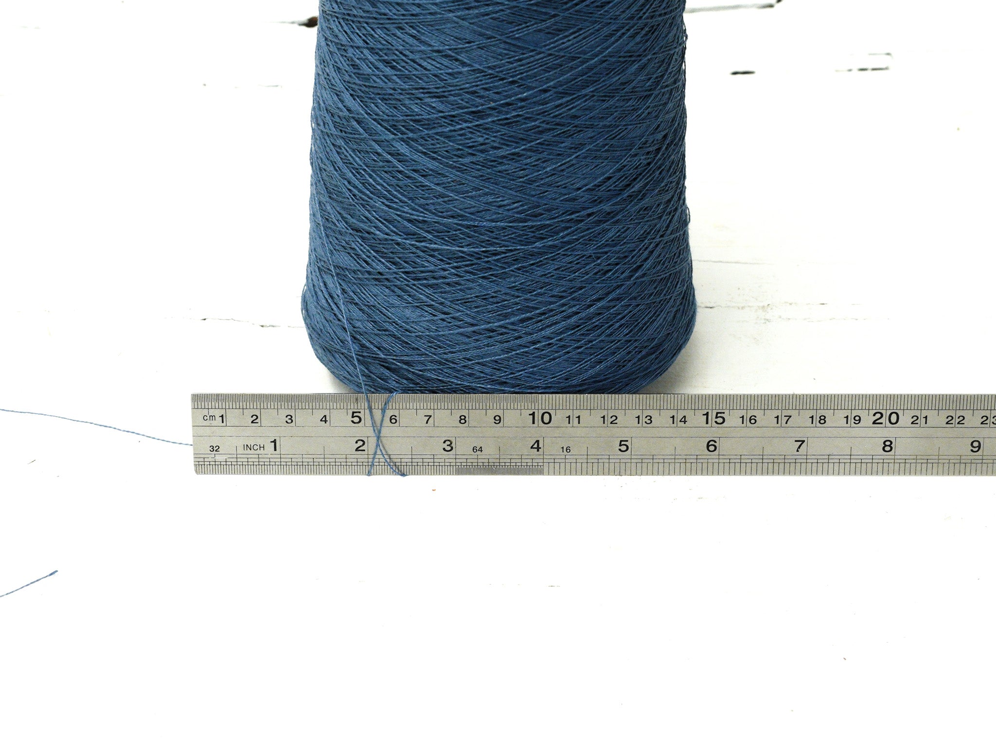 Storm blue Linen Yarn: Baltic Flax, Lace Knitting, Crochet (100g/1000m in Cone)