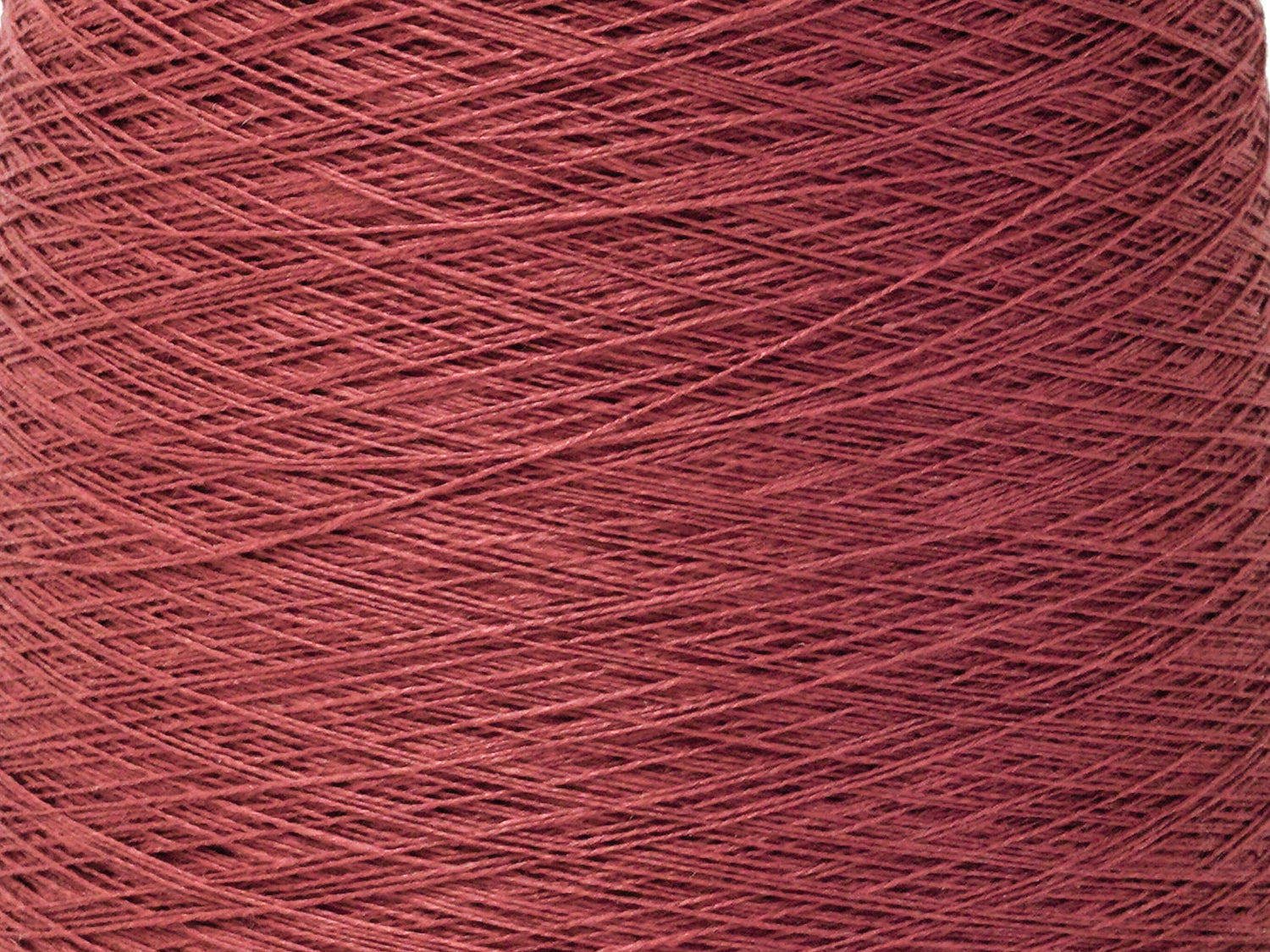 Muted red Linen Yarn: Baltic Flax, Lace Knitting, Crochet (100g/1000m in Cone)