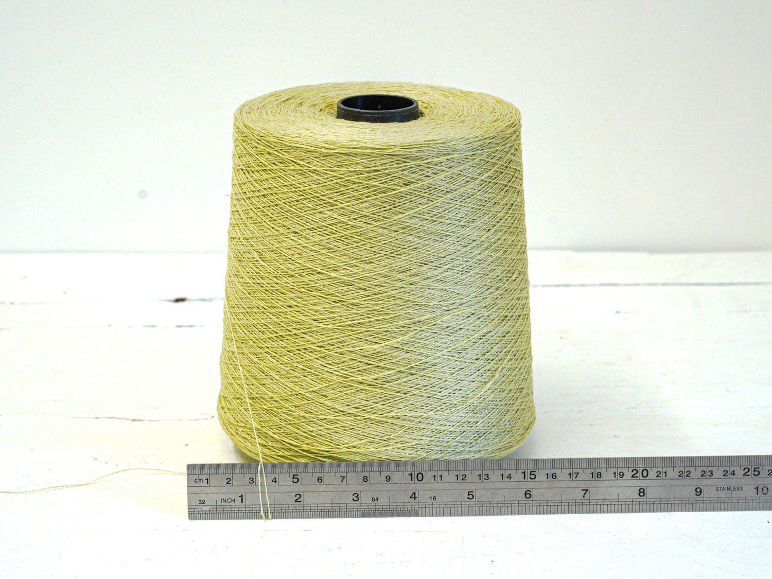 Pale Green Linen Yarn: Baltic Flax, Lace Knitting, Crochet (100g/1000m in Cone)